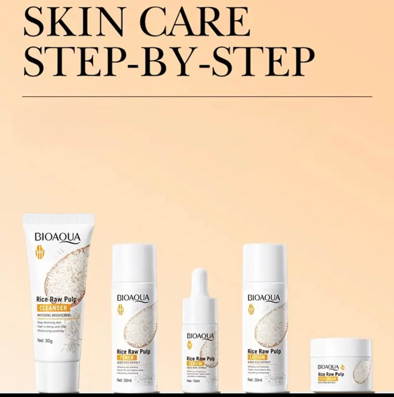 BIOAQUA Rice Raw Pulp Complete Set - 5-Piece Premium Skincare Gift