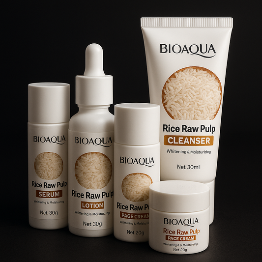 BIOAQUA Rice Raw Pulp Complete Set - 5-Piece Premium Skincare Gift